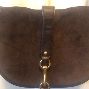 MICHAEL KORS - COFFEE SUEDE  CROSS BODY / SADDLE BAG